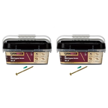 Grk Fasteners Wood Screw, #10, 4 in, Climatek Steel Flat Head Torx Drive, 900 PK 121410-2